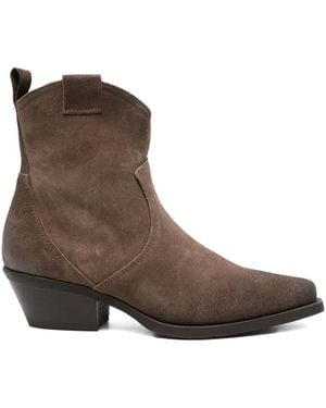 METISSE 50Mm Pointed-Toe Suede Cowboy Boots - Brown