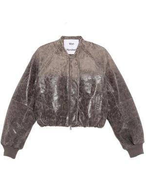 Won Hundred Ola Leather Bomber Jacket - Brown