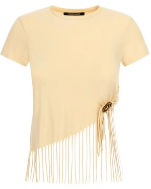 Roberto Cavalli フリンジ Tシャツ - ナチュラル