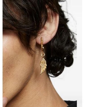 Emanuele Bicocchi Ala Wing-Pendant Hoop Earrings - Black