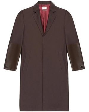 Bally Leather-Panelled Coat - Brown