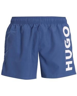 HUGO Logo-Print Swim Shorts - Blue