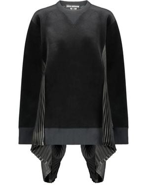 Junya Watanabe Sudadera Plisada De Terciopelo - Negro