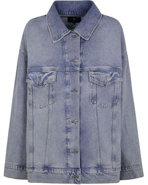 7 For All Mankind Buttoned Denim Jacket - Blue