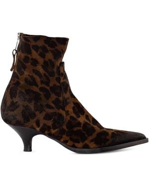 Elena Iachi Stivaletti Elena Leopardati 50Mm - Marrone