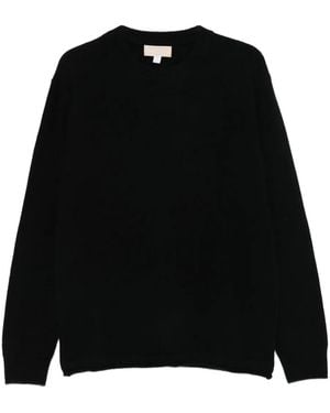 120% Lino Pullover mit rundem Ausschnitt - Schwarz