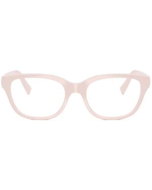 Miu Miu Logo-Plaque Cat-Eye Glasses - White