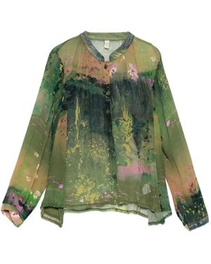 Yavi Printed Blouse - Green