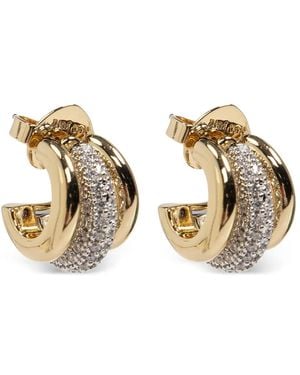 Kate Spade Crystal-Embellished Huggie Earrings - Metallic