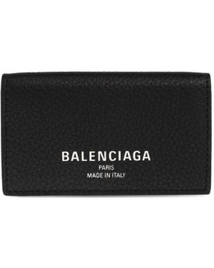 Balenciaga Logo Key Wallet - Black