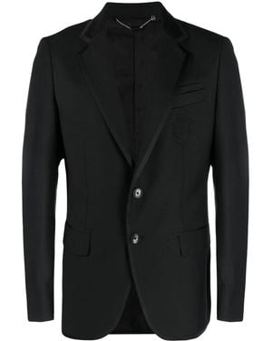 Billionaire Embroidered-Logo Blazer - Black