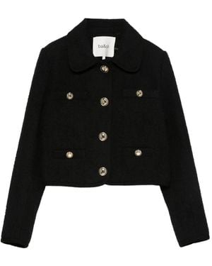 Ba&sh Meiradith-Button Cropped Jacket - Black