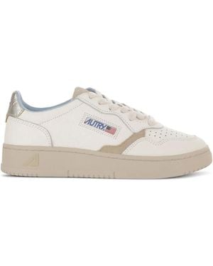 Autry Medalist Low Wom Nbk/Ele/Suede Plat - White