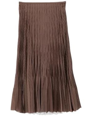 JNBY Pleated Pinstripe Skirt - Brown