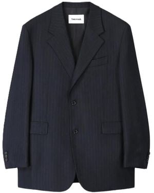 Tonywack Pinstripe-Pattern Single-Breasted Jacket - Blue