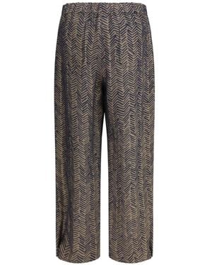 Giorgio Armani Pants With Chevron Jacquard - Gray