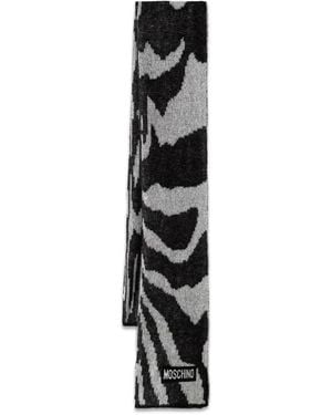 Moschino Schal Mit Zebra-Muster - Schwarz