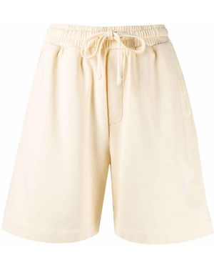 Nanushka Embroidered-Logo Organic Cotton Shorts - Natural