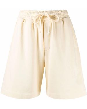 Nanushka Embroidered-Logo Organic Cotton Shorts - Natural