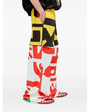 Walter Van Beirendonck Patchwork Panelled Track Trousers - White