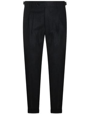 Berwich Pressed-Crease Pleated Trousers - Black