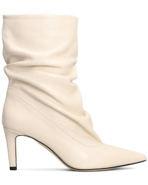 The Seller Slouchy Pointed-Toe Ankle Boots - Natural