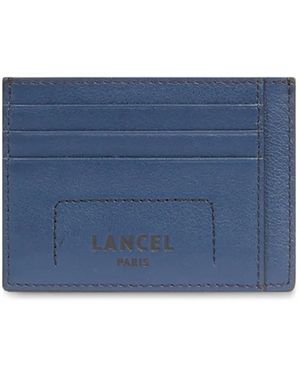 Lancel 6Cc Logo-Stamp Leather Card Holder - Blue