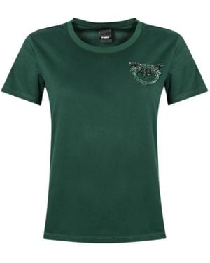 Pinko Love Birds Logo T-Shirt - Green