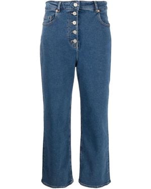 Paul Smith Wide Leg Cropped Denim Jeans - Blue
