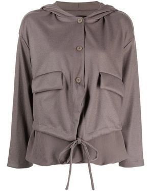 Transit Layered Hooded Jacket - Brown