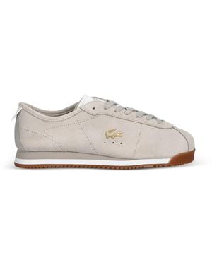 Lacoste Logo-Plaque Suede Sneakers - White