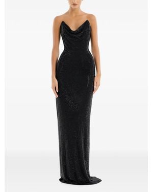 Adamaris Strapless Draped-Neckline Maxi Dress - Black