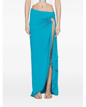 Christopher Esber Ruched Crescent Draped Maxi Skirt - Blue