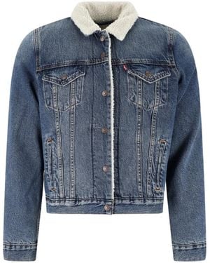 Levi's Original Sherpa Trucker Borg-Collar Denim Jacket - Blue