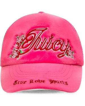 Juicy Couture Gorra De Velour Bordada - Rosa