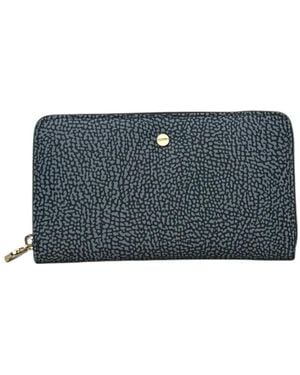 Borbonese Zip-Around Large Wallet - Grey