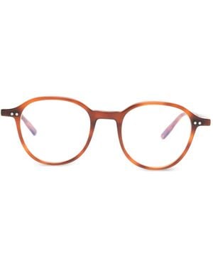 Lesca Puno Brille Mit Rundem Gestell - Braun