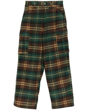 Sky High Farm Flannel Cargo Trousers - Green