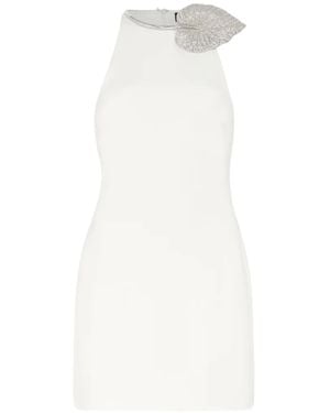 David Koma Vestido Corto Con Detalle De Cristales - Blanco