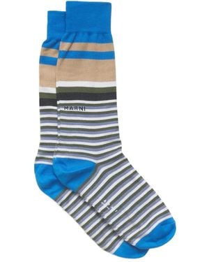 Marni Gestreifte Socken - Blau