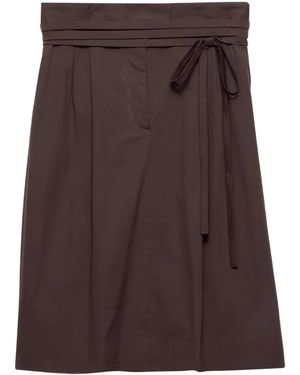 スカート PRADA Brown stretch poplin skirt (P176WGSOOO12VC F0192) Prada Brown Stretch Poplin Skirt Elegant Sophisticated Look