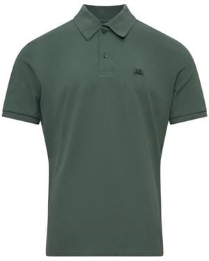 C.P. Company Logo-Patch Polo Shirt - Green