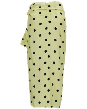 Sportmax Gentile Polka-Dot Midi Skirt - White