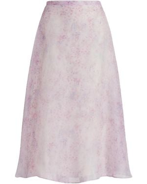 Alberta Ferretti Jupe Mi-Longue À Fleurs - Pink