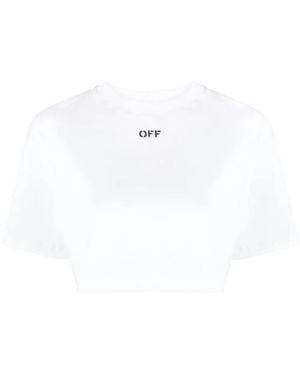 Off-White c/o Virgil Abloh Cropped T-Shirt With Logo - White