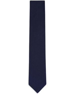 Canali Pointed Textured Tie - Blue