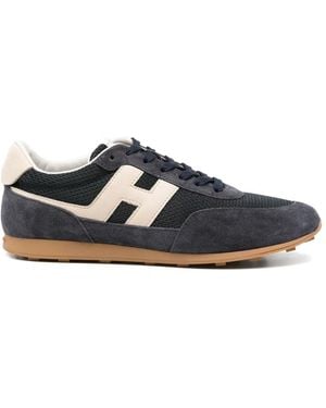 Hogan Logo-Patch Panelled Trainers - Blue
