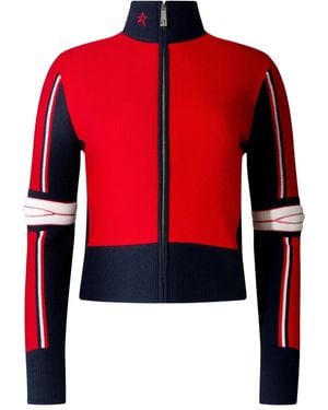 Perfect Moment Merino Wool Cardigan - Red