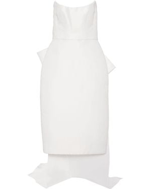 Amsale Bow-Embellished High-Low Dress - White