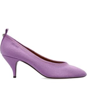 Versace 70Mm Leather Heeled Pumps - Purple